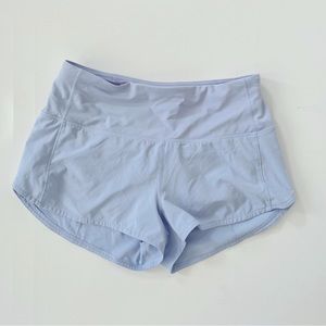 Lululemon baby blue running shorts sz 6